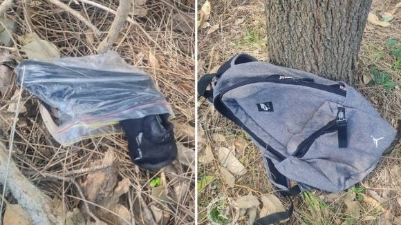 The pistol was found wrapped in a sock inside the grey bag. Picture: NSW Police