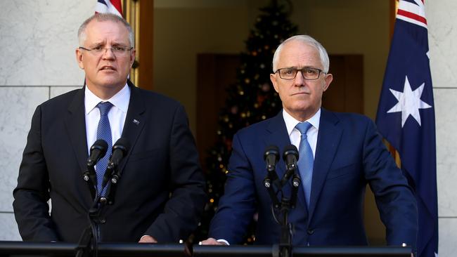 Treasurer Scott Morrison and Prime Minister Malcolm Turnbull.