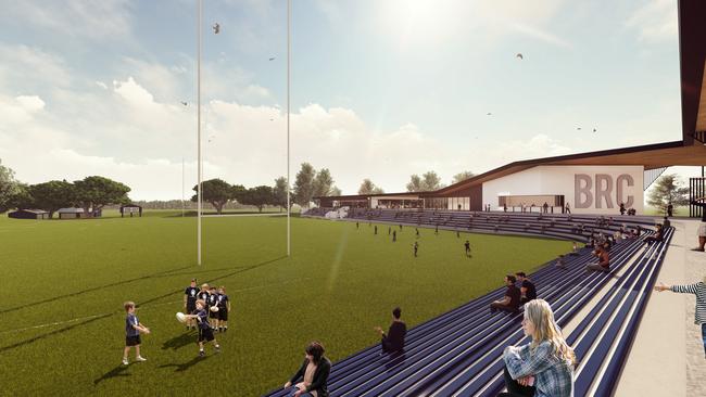 An artist impression of proposed seating at the Brothers Rugby Club main oval.