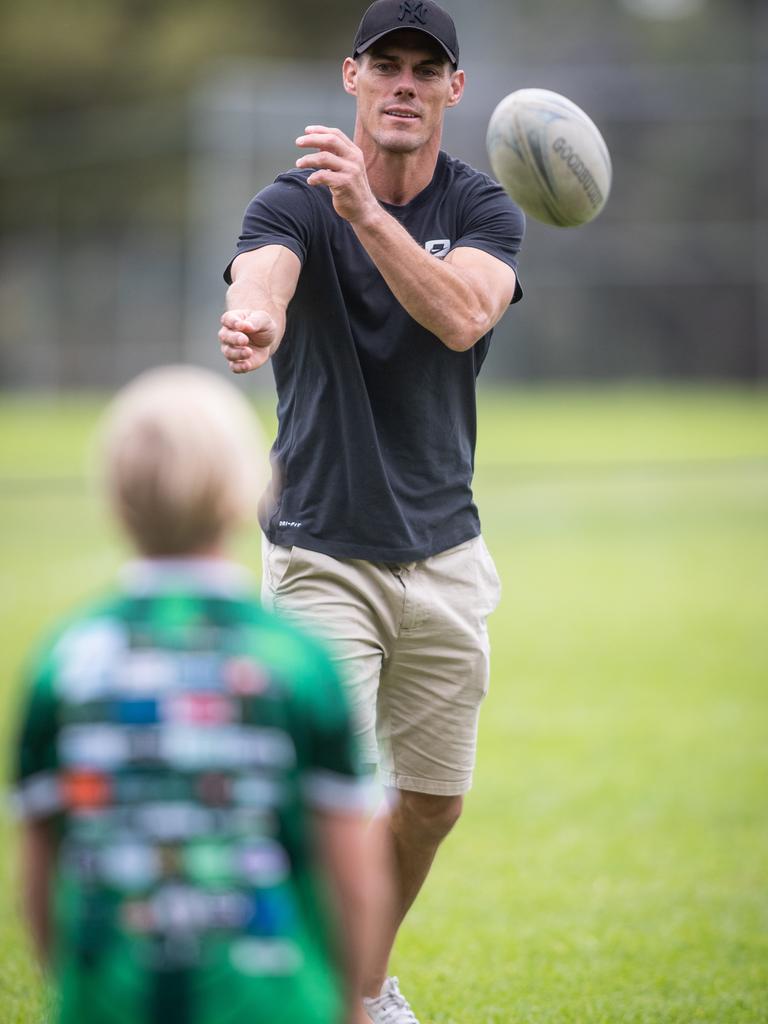 Morris tossing the ball with a friend of his boys Picture: Julian Andrews