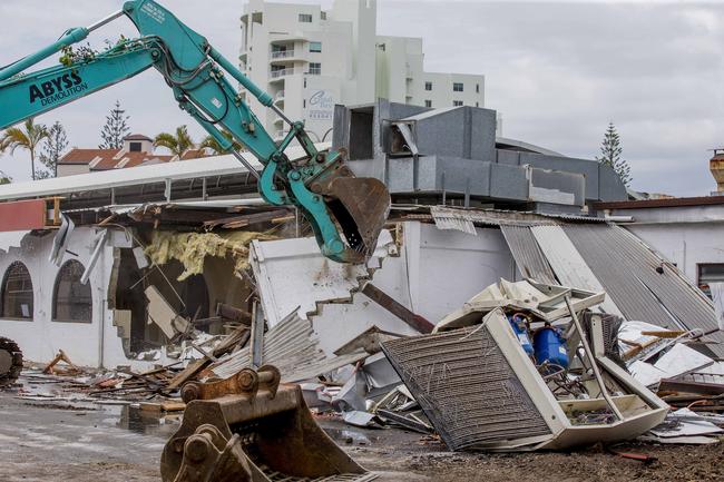 Demolition at the old Cav's Steakhouse location in Labrador. Picture: Jerad Williams