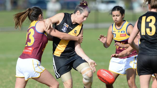 Murrumbeena and Seaford clash in the South Eastern Women’s. Picture: Chris Eastman