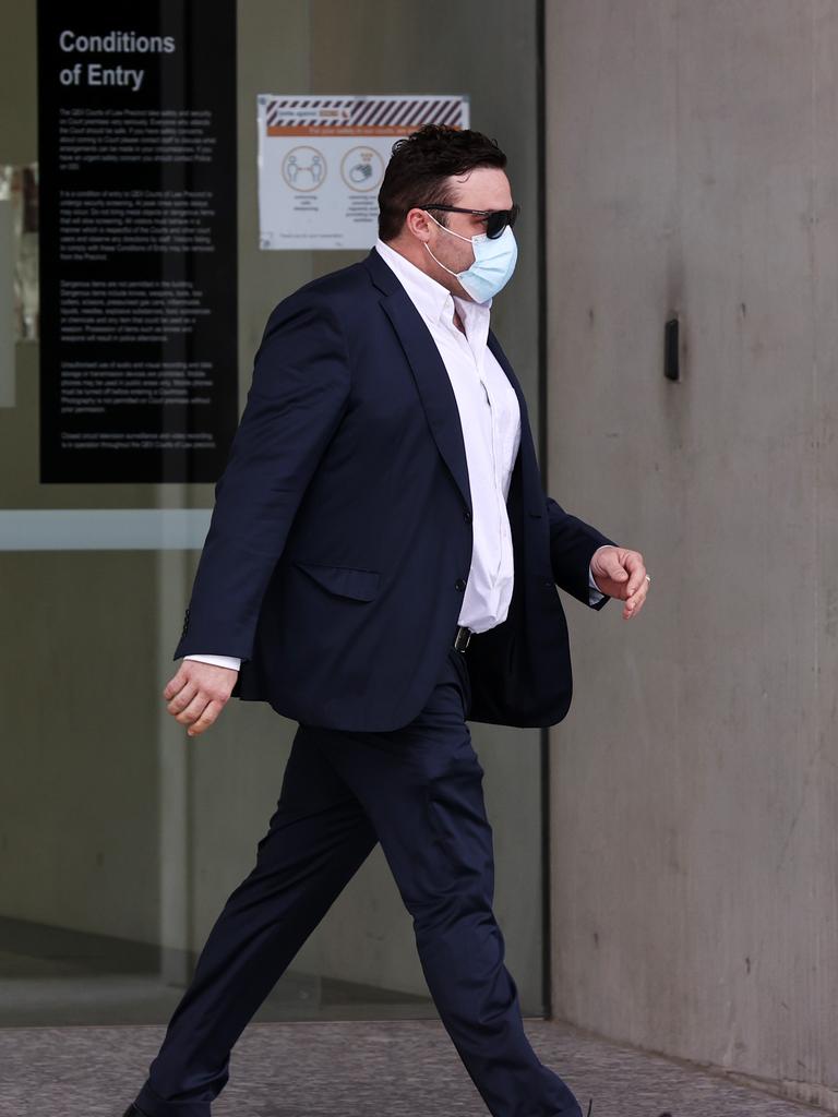 Former law clerk Thomas William Strofield leaving Brisbane District Court. Photo: Tara Croser.