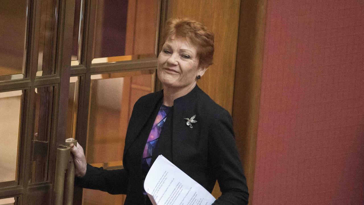 Senator Pauline Hanson as declared she will spearhead the ‘no’ movement against introducing an Indigenous voice to parliament. Picture: Gary Ramage