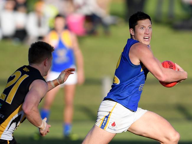 Jackson Sketcher on the burst for Noble Park against Balwyn.