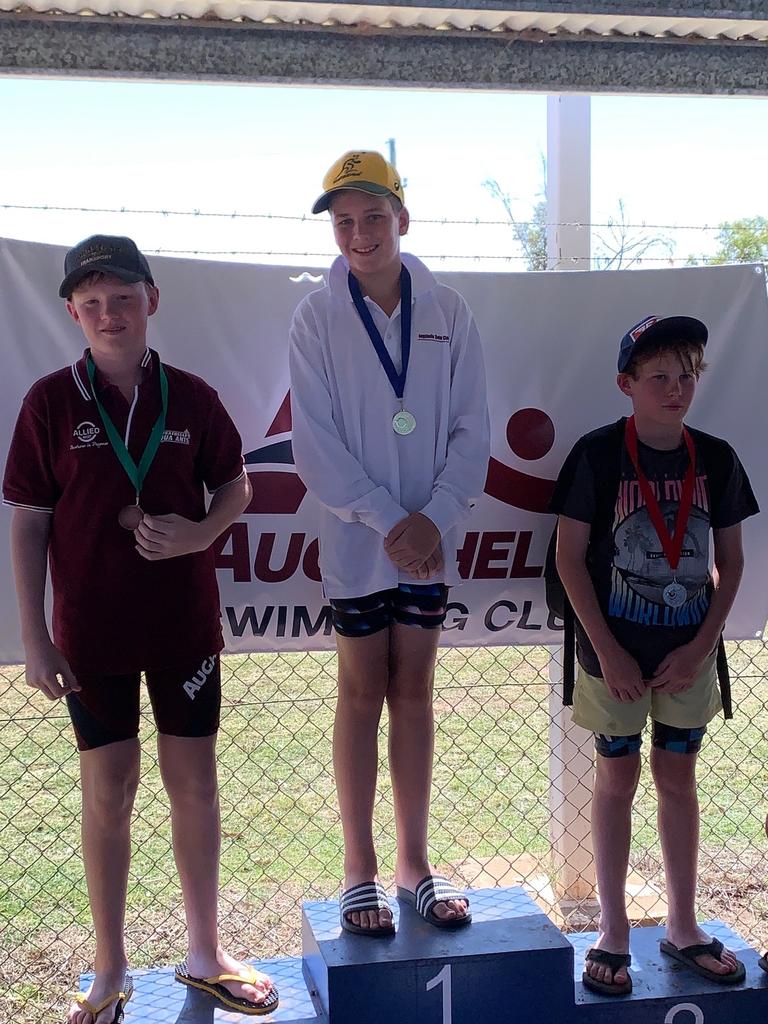 Boys 12 years and under 4x25 metre individual medley - 1st Harrison Shaw from Augathella (New Club Record) 2nd - Seth Dern from Blackall and 3rd place was Stirling Cameron from Augathella.