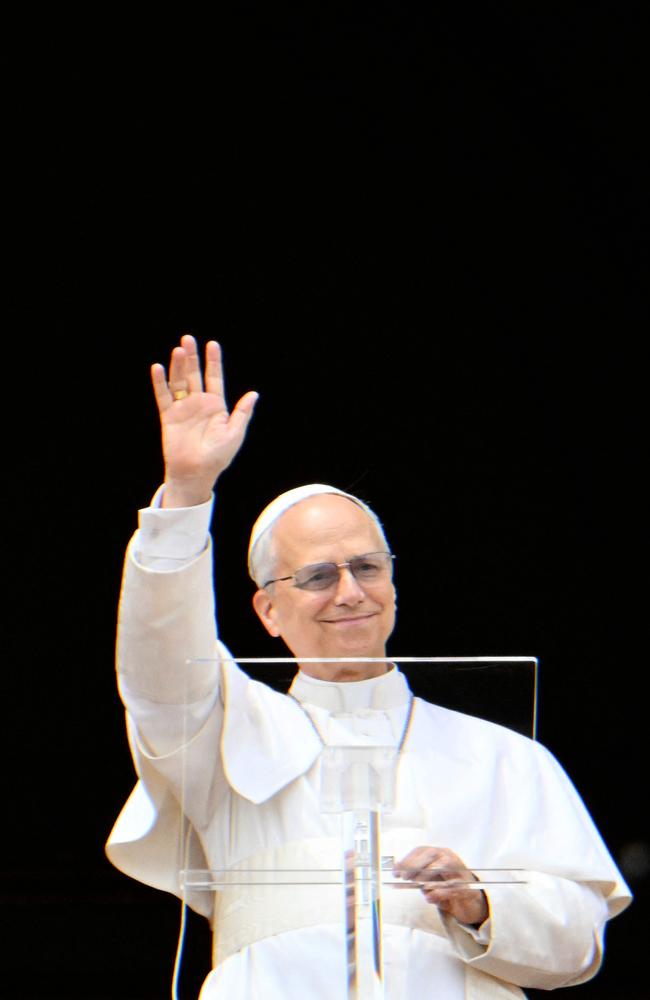 Pope Leo XIV delivers the Regina Caeli prayer from the main central loggia balcony of St Peter's basilica in The Vatican. Picture: Alberto PIZZOLI / AFP