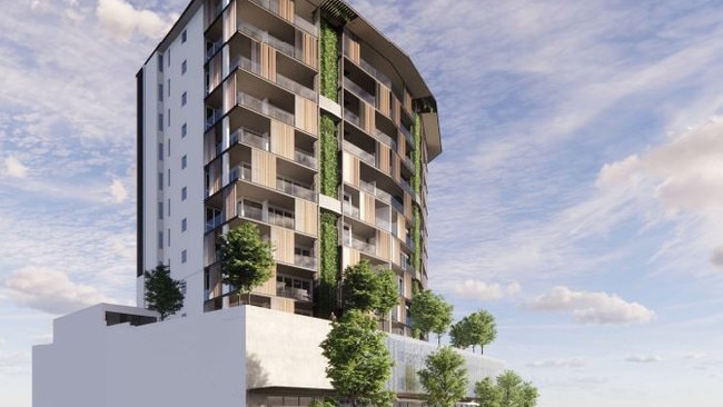 Bryant Developments is proposing a 13-storey development with 55 units, retail, offices, health care services and restaurants at the corner of Lake St and Florence St. Picture: Supplied.