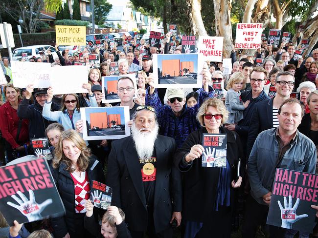 The crowd at the rally against the proposed development in 2017.