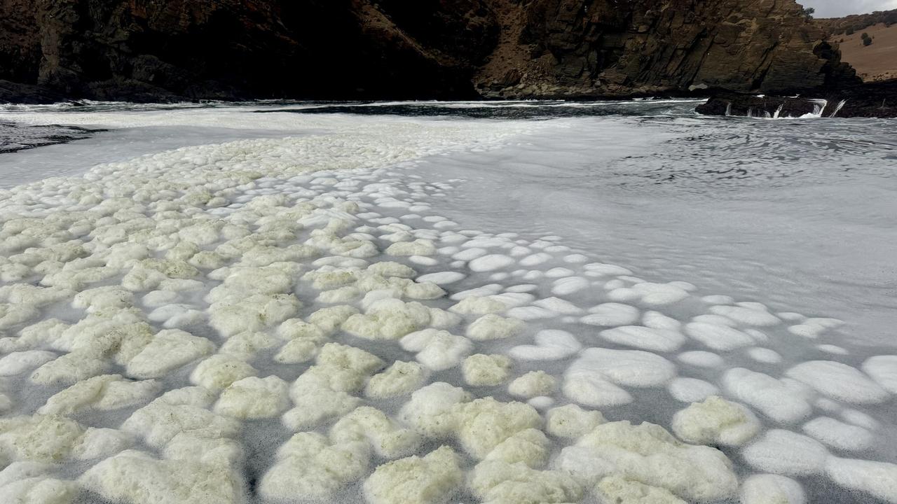 The frothed waters at KI. Picture: RAD KI