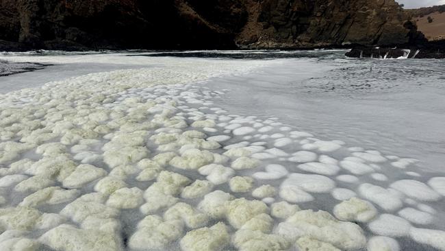 The frothed waters at KI. Picture: RAD KI