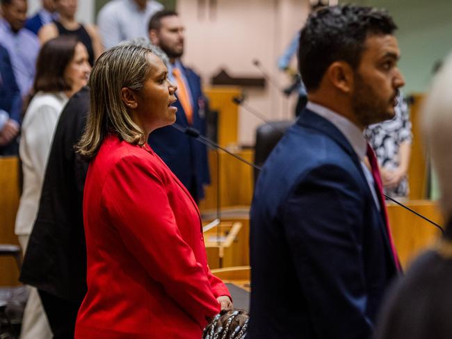 Selena Uibo Leader of the Opposition, Northern Territory Government of Australia at the official Opening and First Meeting of the 15th Legislative Assembly of the Northern Territory.' Picture: Pema Tamang Pakhrin