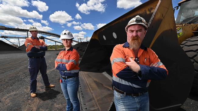 Workers at the New Acland coalmine. Picture: Lyndon Mechielsen