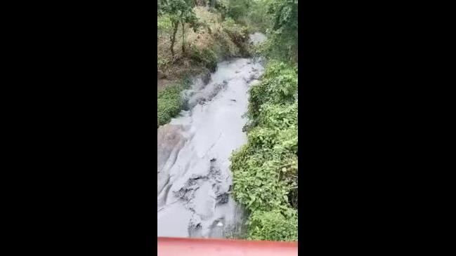 Volcanic Mud Gushes Down Philippine Waterfall Following Eruption ...