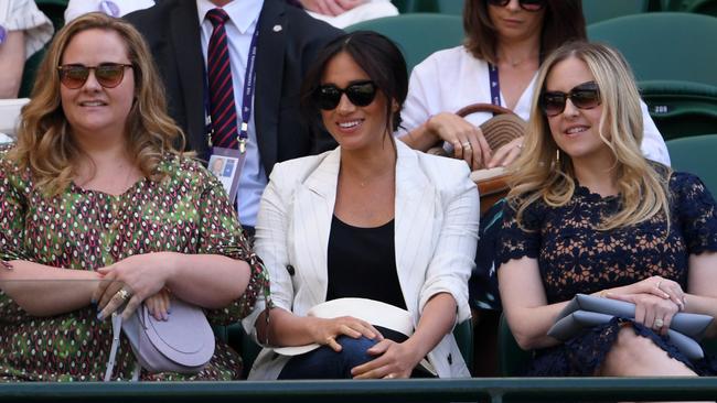 Meghan, Duchess of Sussex watched the ladies' Singles Second round match with friends but reportedly requested other spectators not take photos of her. Picture: Laurence Griffiths/Getty