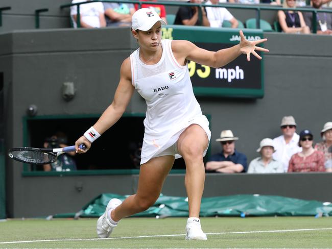 Wimbledon Championship 2019. Ash Barty wins round one against Saisai Zheng. Picture: Ella Pellegrini