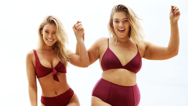 Best friends and models Georgia Gibbs and Kate Wasley are championing fashion brands to use more diverse models. Picture: Tim Hunter