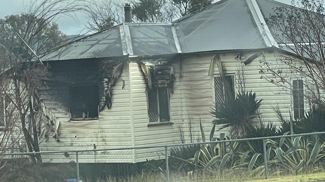 Police and fire investigators will again attend a home in Wantley St, Warwick to determine the cause of a blaze which began inside the property on Monday night. Photo: Michael Hudson