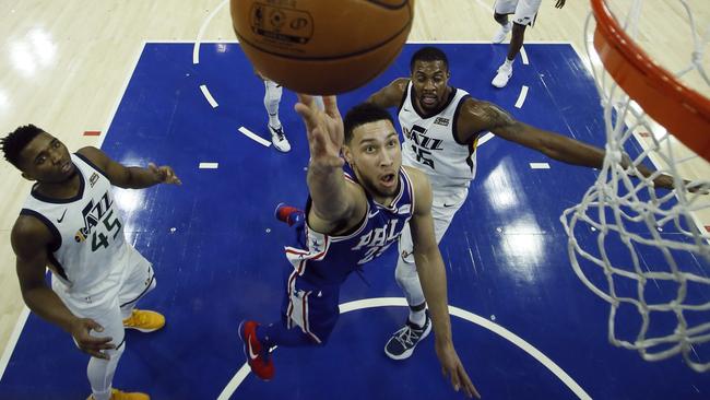 Philadelphia 76ers' Ben Simmons vs the Jazz.