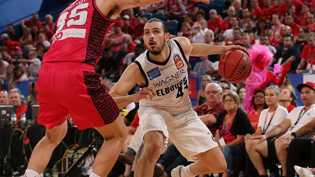 Melbourne United’s Chris Goulding in action against the Wildcats on Saturday. Picture: Getty Images