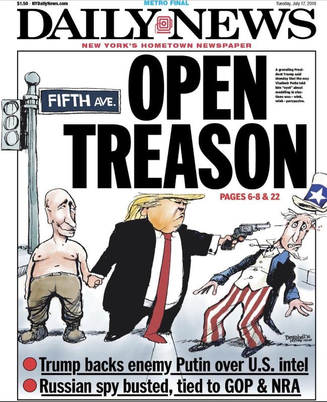 The front page of the New York Daily News today. Picture: NY Daily News