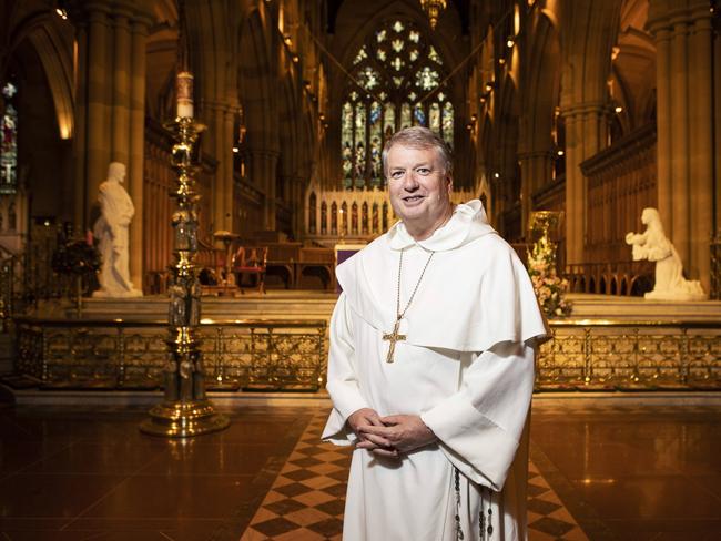 12/1/2/2018: Archbishop Anthony Fisher is is commenting on the religious freedoms report out of Canberra. Photographed at St Mary's Cathedral on Wednesday evening. Hollie Adams/The Australian