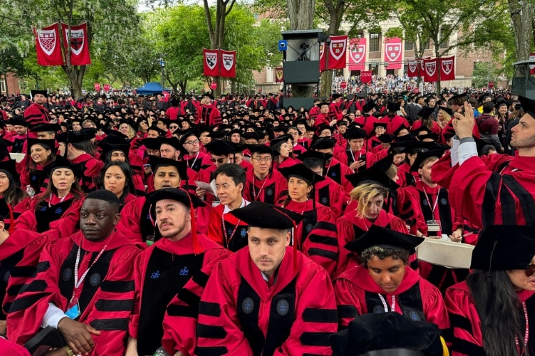 Harvard graduation overshadowed by Trump threats