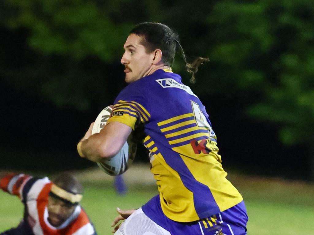 Roos' Daniel Woodhouse in the Far North Queensland Rugby League (FNQRL) Men's minor semi final match between the Atherton Roosters and the Cairns Kangaroos, held at Smithfield Sporting Complex. Picture: Brendan Radke