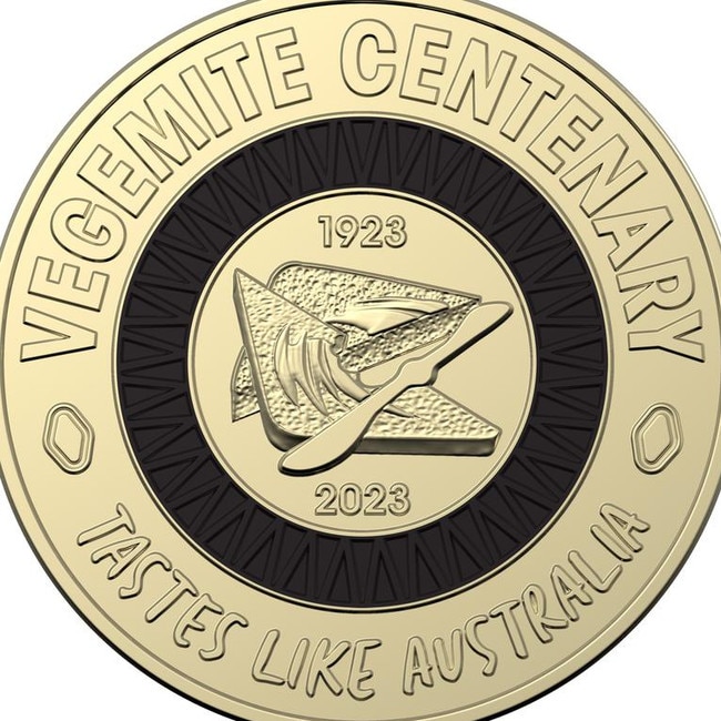 Three designs have been released to celebrate Vegemite's 100th birthday. Picture: Royal Australian Mint.