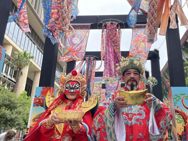 Gods of Wealth usher in the Lunar New Year at Parramatta Square.