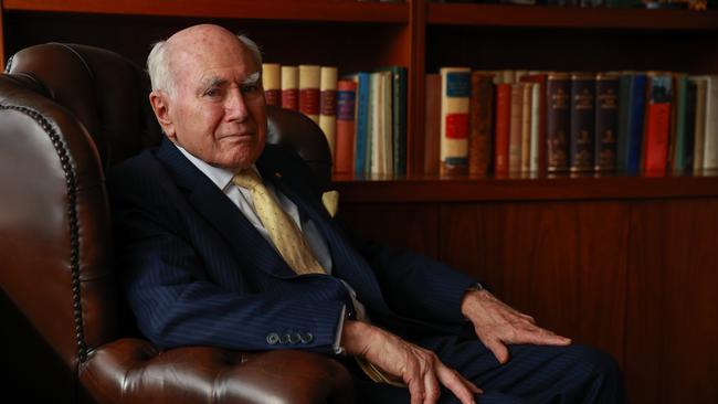 Former prime minister John Howard at his offices in Martin Place, Sydney. Picture: Justin Lloyd.