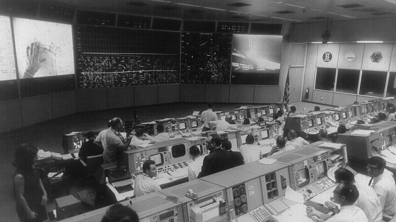 Mission Control during Apollo 11 moonwalk. Picture: NASA