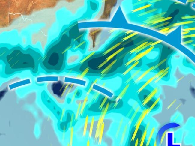 Strong winds and wild weather has affected dozens of flights in and out of Sydney Airport this morning. Picture: Sky News Weather