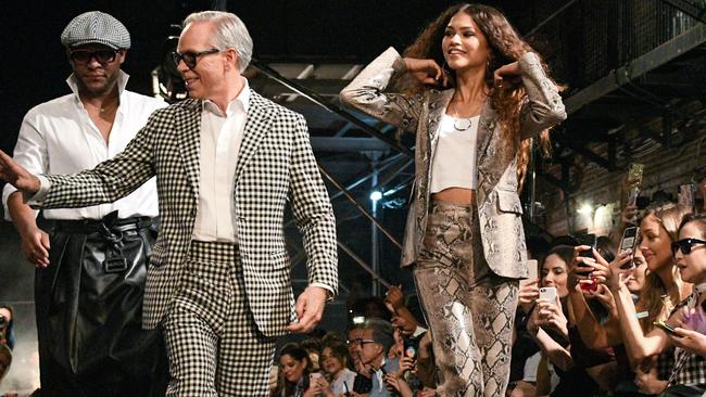 Hilfiger at the TommyNow autumn/winter ’19/’20 show with Zendaya, the collection’s co-designer.