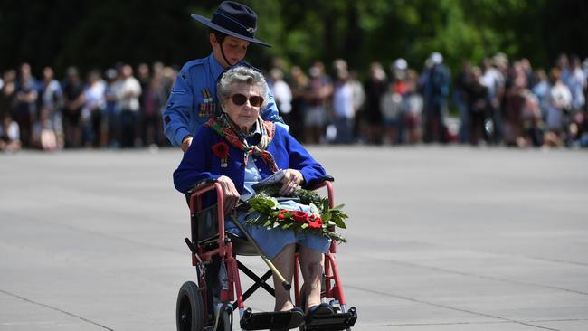 Brilliant spring sunshine lit up the service. Picture: AAP Image/James Ross