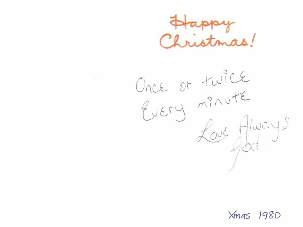 A card given to JC by Chris Dawson at Christmas in 1980 in which he signed off as “God”. Picture: Supplied