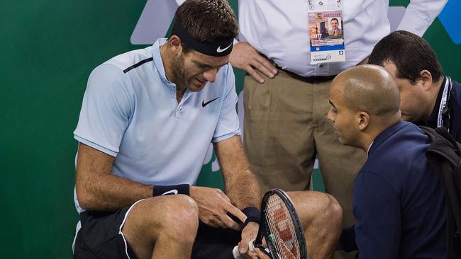 Injury has forced Juan Martin Del Potro out of the Kooyong Classic and the Australian Open. Picture: NICOLAS ASFOURI