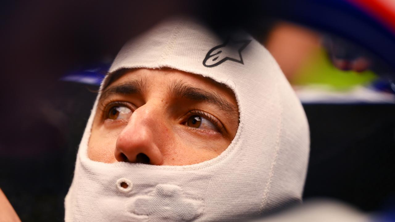 Daniel Ricciardo of Australia and Visa Cash App RB prepares to drive in the garage. (Photo by Clive Mason/Getty Images)