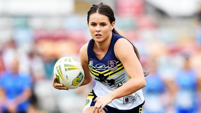 Women's NRL Touch premiership game between the Queensland Cowboys v Gold Coast Titans. Cowboys Rebecca Goulding. Picture: Zak Simmonds