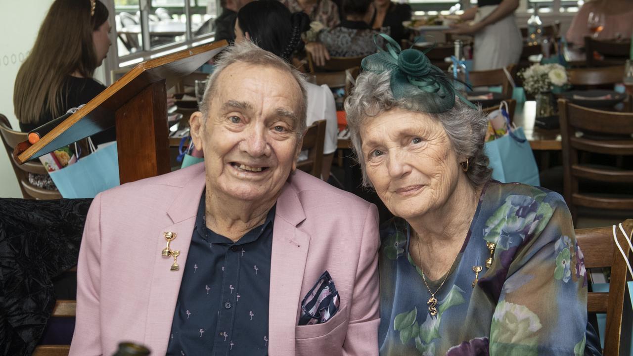 Dinny and Jackie Madden. The Chronicle Toowoomba Hospital Foundation Melbourne Cup at Urban Grounds Cafe raising funds for One Wish, One Cure for Type 1 Diabetes. Tuesday, November 1, 2022. Picture: Nev Madsen.