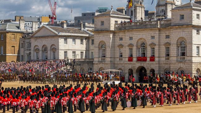 The Duke and Duchess of Sussex will be given prime seats at the Major General’s Office alongside other members of the Royal Family for the Trooping the Colour parade. Picture: Alamy