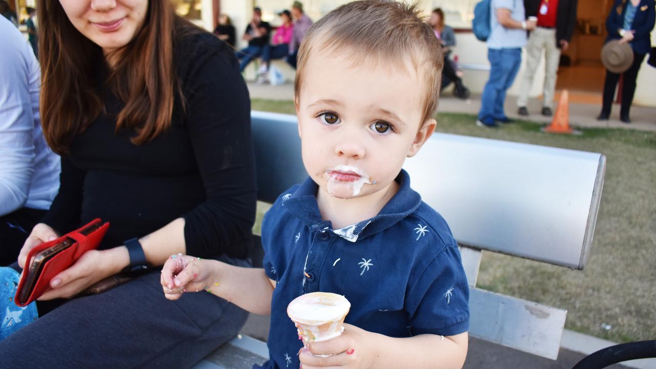 Little Jayce woefully enjoying icecream at the Gatton Show on Saturday, July 22, 2023. Picture: Peta McEachern