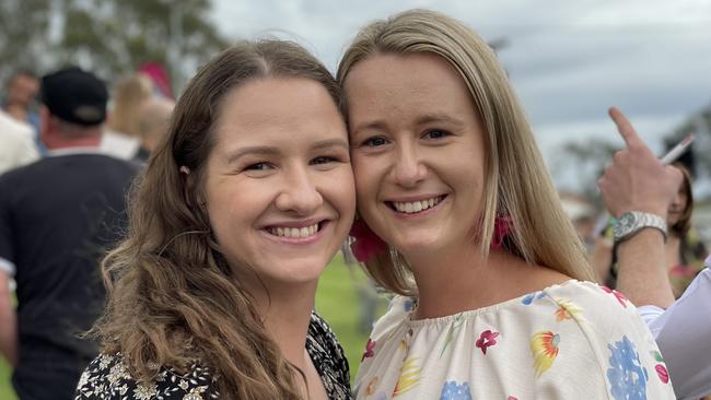Maya Janke and Cate Beutel at the Gympie races on Saturday November 25, 2023.