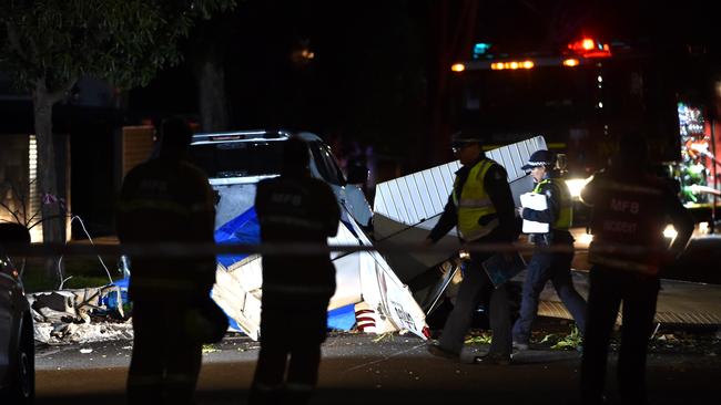 Police on the scene tonight. Picture: Jay Town