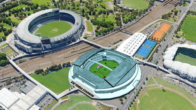 An artist’s impression of the proposed Victoria Stadium near the MCG.