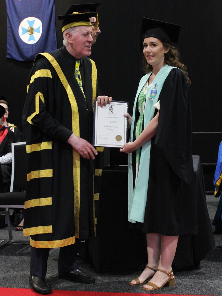 Emma Stewart graduated with a Bachelor of Education (Primary) at the CQUniversity graduation ceremony in Bundaberg on December 14, 2023.