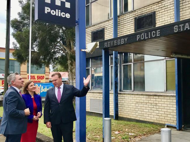 Guy Zangari, Tania Mihailuk and Cameron Murphy said the Revesby station will be the first to be rebuilt if Labor win the next elections.