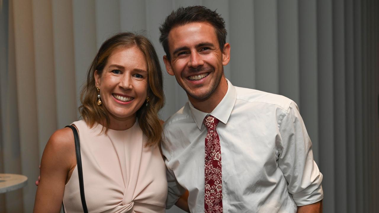 Jess and Dylan Stenson at The Advertiser Sunday Mail, SkyCity 2023 Woman of the Year Awards. Picture: Naomi Jellicoe