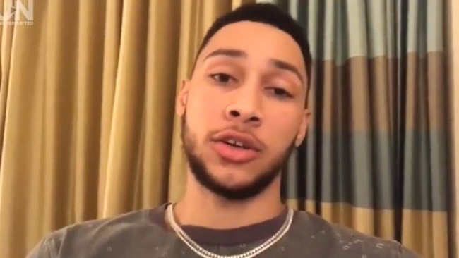 Ben Simmons in his video message.