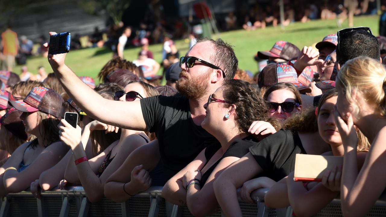 Chris and Rice Gaffney capture the moment with a quick selfie in between sets at BASSINTHEGRASS 2015